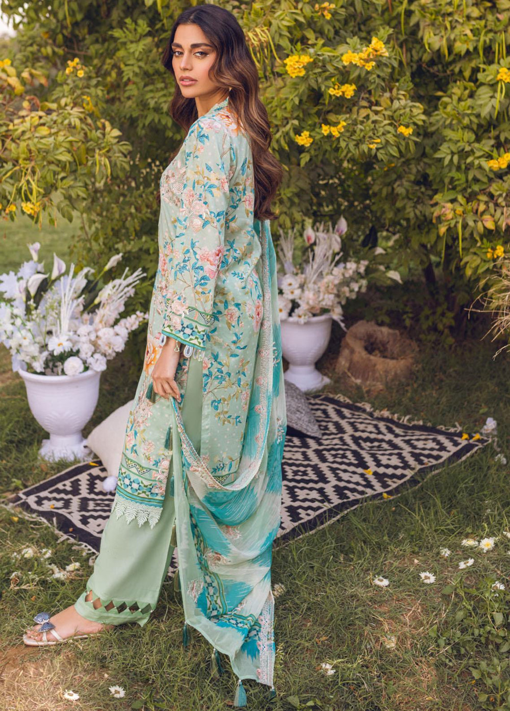 Gardenia by Nureh Embroidered Lawn Suits Unstitched 3 Piece NU23G NSG-94 - Summer Collection