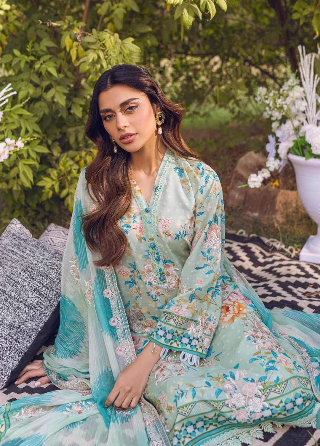 Gardenia by Nureh Embroidered Lawn Suits Unstitched 3 Piece NU23G NSG-94 - Summer Collection