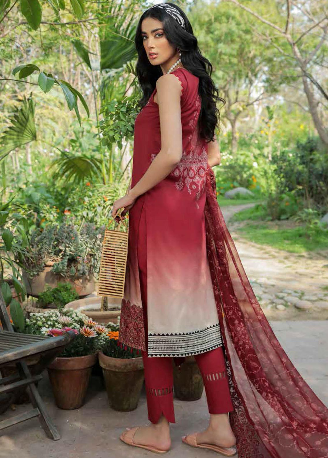 Gardenia By Nureh Embroidered Lawn Suits Unstitched 3 Piece NU22G NS- 45 - Summer Collection