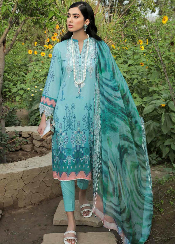 Gardenia By Nureh Embroidered Lawn Suits Unstitched 3 Piece NU22G NS- 46 - Summer Collection