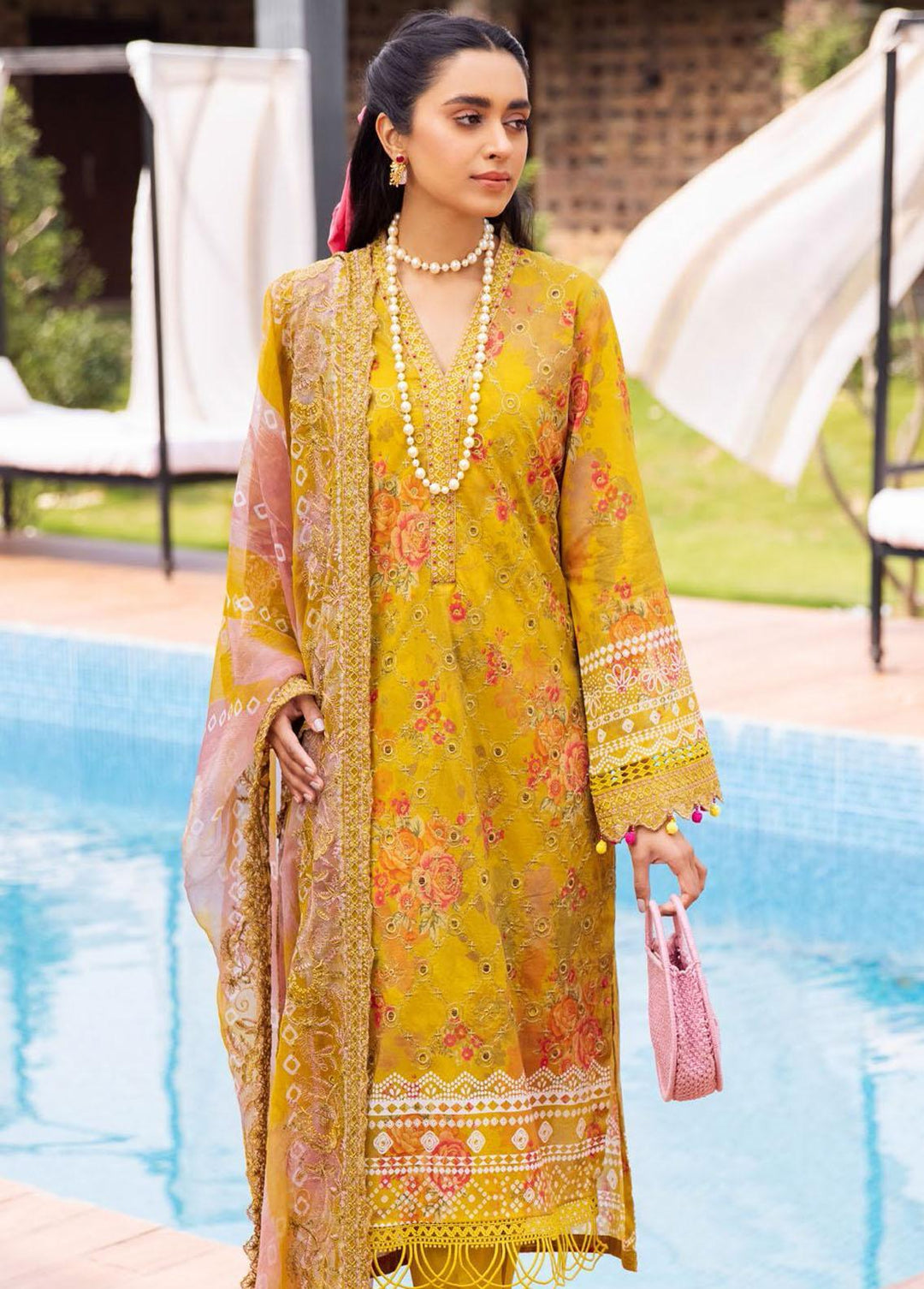 Gardenia by Nureh Embroidered Lawn Suits Unstitched 3 Piece NU23GL NSG-97 - Summer Collection