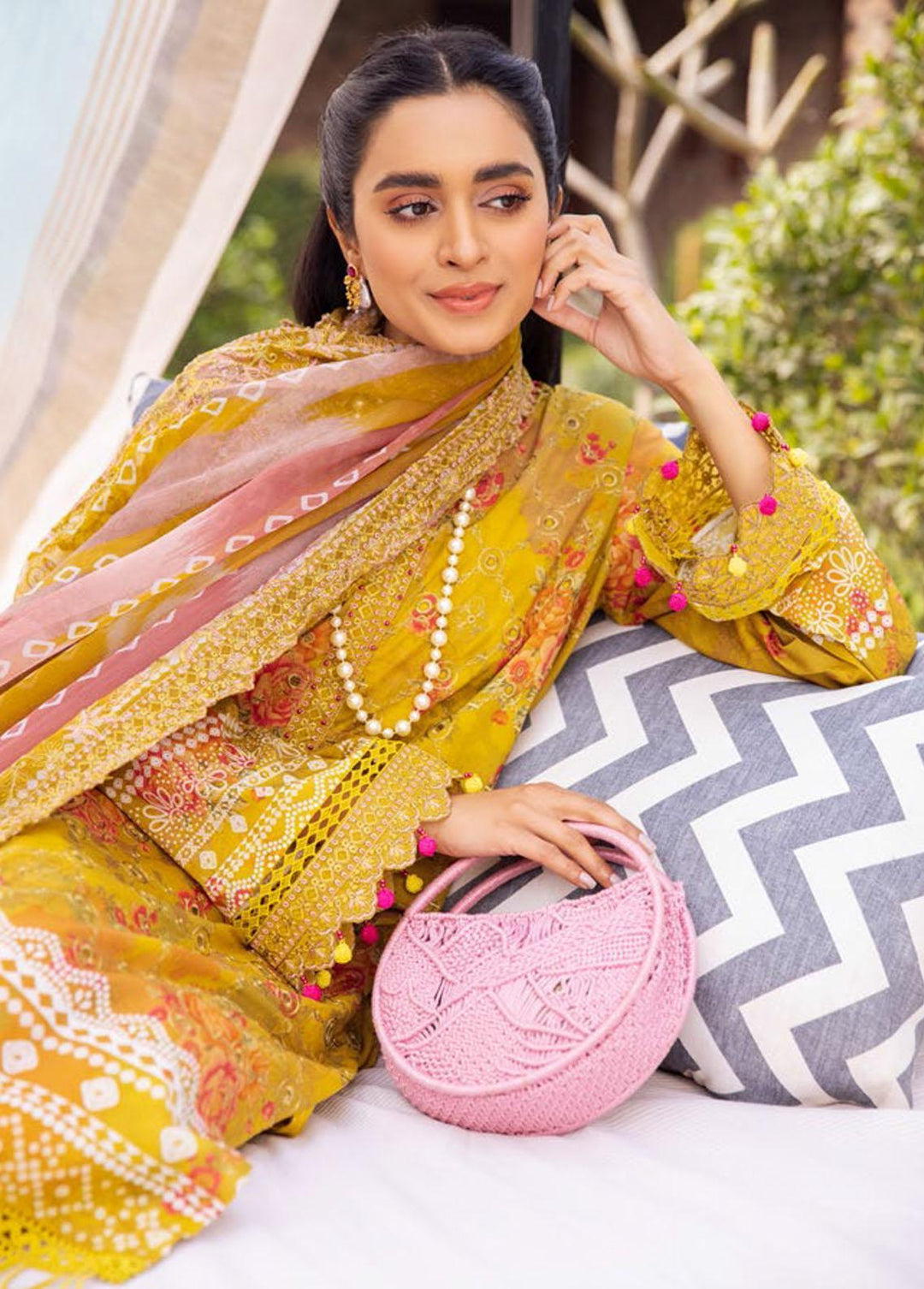 Gardenia by Nureh Embroidered Lawn Suits Unstitched 3 Piece NU23GL NSG-97 - Summer Collection