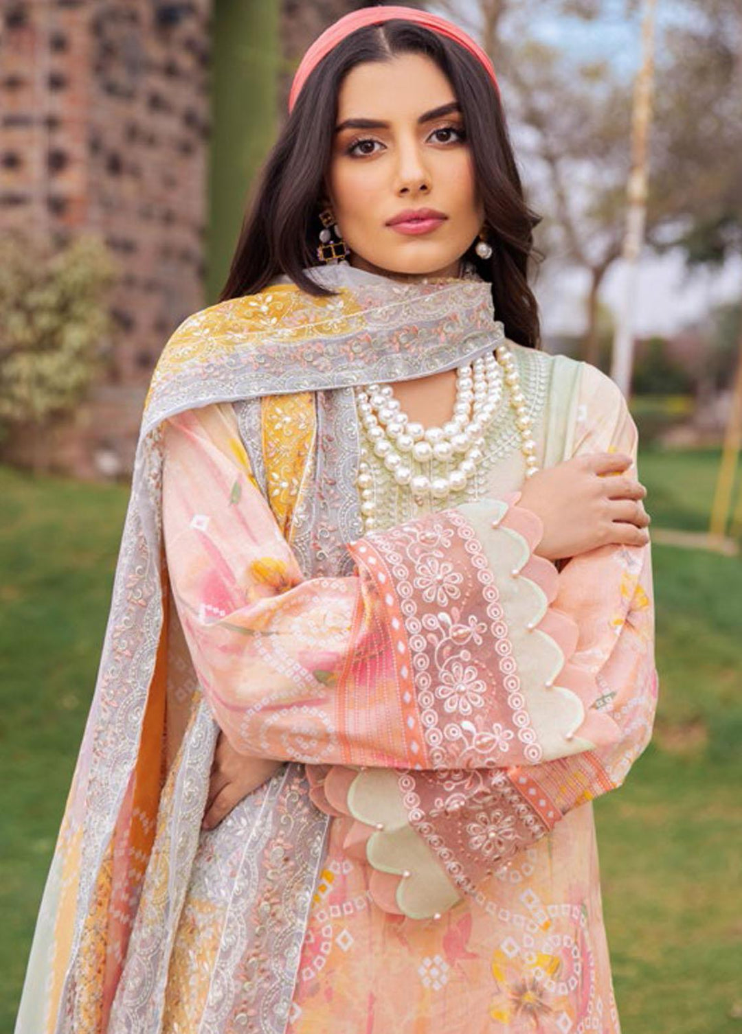Gardenia by Nureh Embroidered Lawn Suits Unstitched 3 Piece NU23GL NSG-99 - Summer Collection