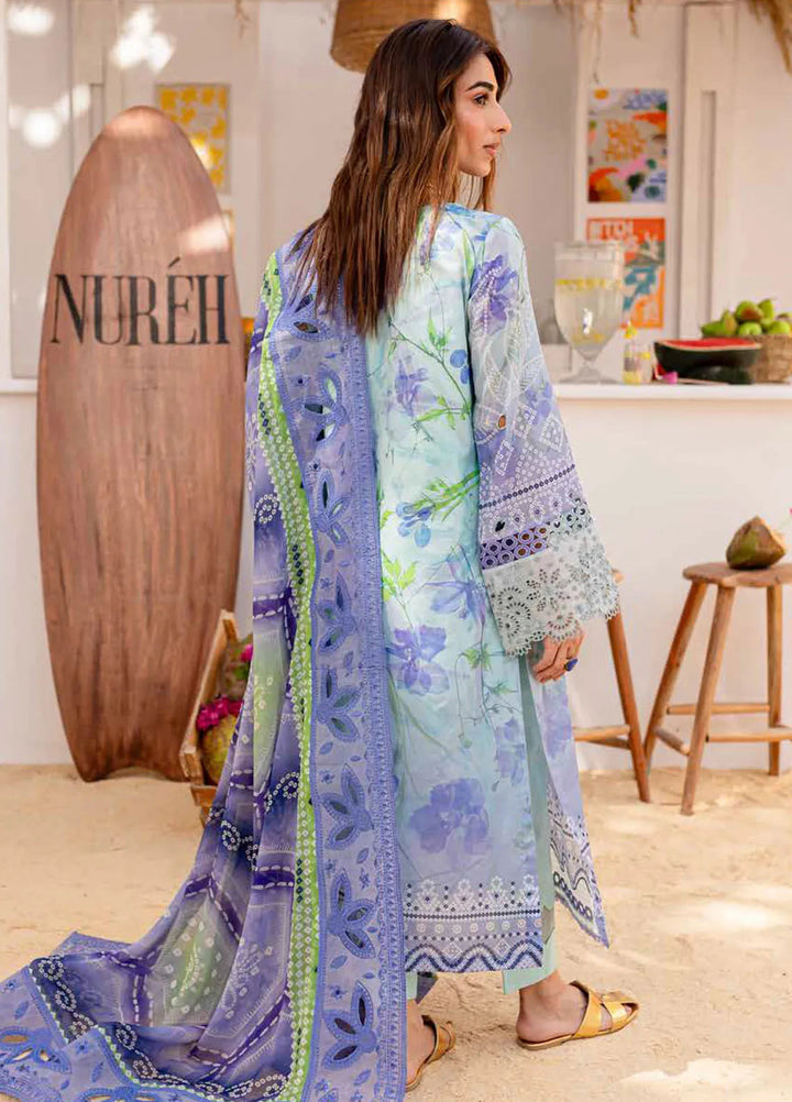 Gardenia By Nureh Embroidered Lawn Suit Unstitched 3 Piece NU24GU NS-130 - Summer Collection