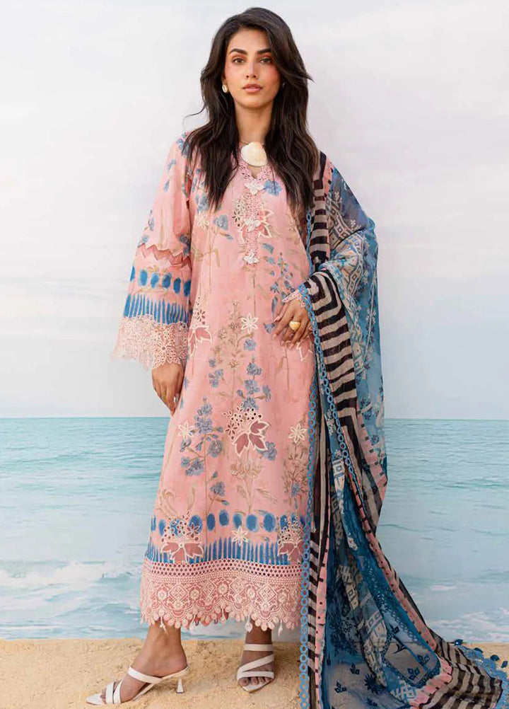 Gardenia By Nureh Embroidered Lawn Suit Unstitched 3 Piece NU24GU NS-132 - Summer Collection