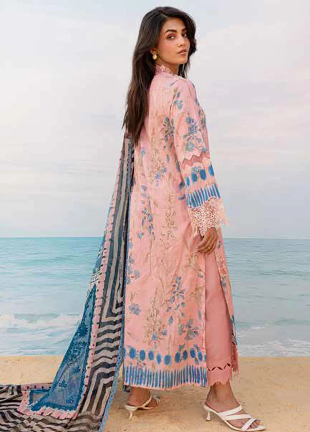 Gardenia By Nureh Embroidered Lawn Suit Unstitched 3 Piece NU24GU NS-132 - Summer Collection