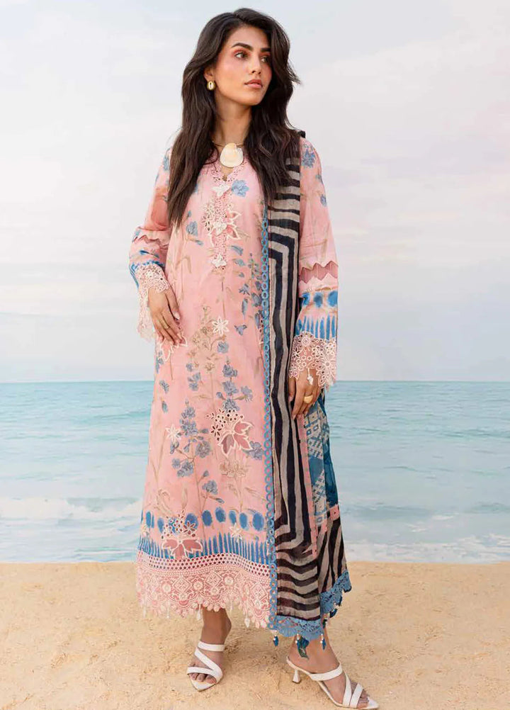 Gardenia By Nureh Embroidered Lawn Suit Unstitched 3 Piece NU24GU NS-132 - Summer Collection