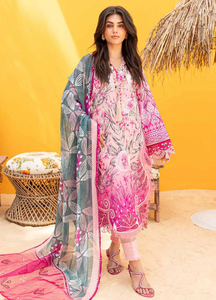 Gardenia By Nureh Embroidered Lawn Suit Unstitched 3 Piece NU24GU NS-135 - Summer Collection