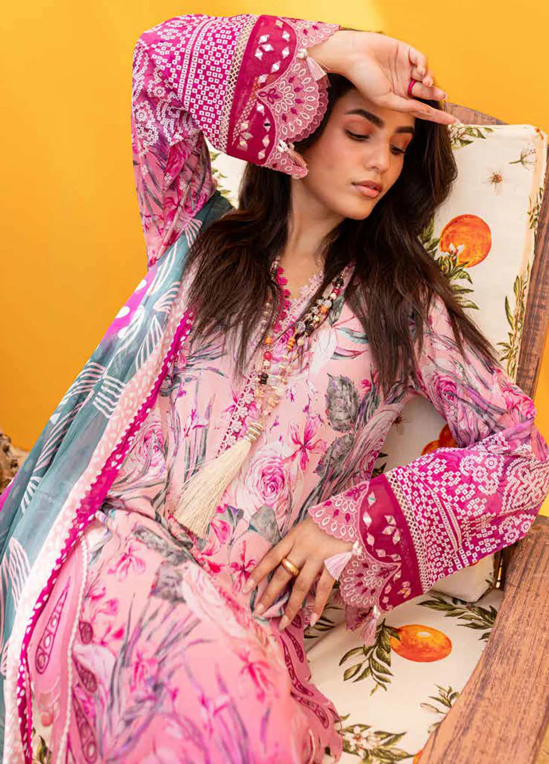 Gardenia By Nureh Embroidered Lawn Suit Unstitched 3 Piece NU24GU NS-135 - Summer Collection