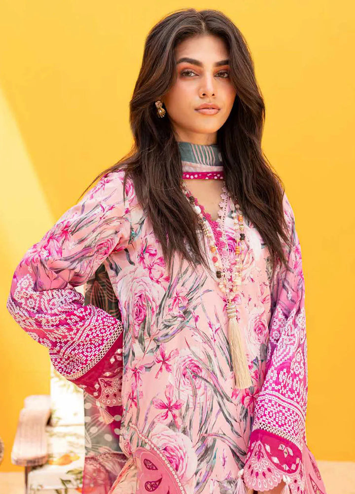 Gardenia By Nureh Embroidered Lawn Suit Unstitched 3 Piece NU24GU NS-135 - Summer Collection