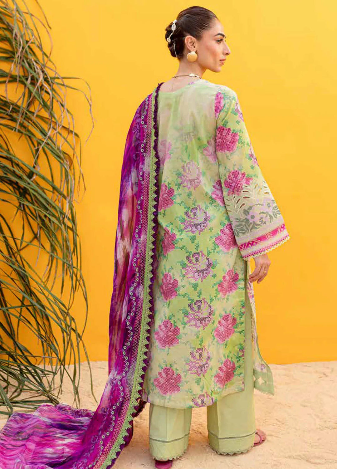 Gardenia By Nureh Embroidered Lawn Suit Unstitched 3 Piece NU24GU NS-139 - Summer Collection