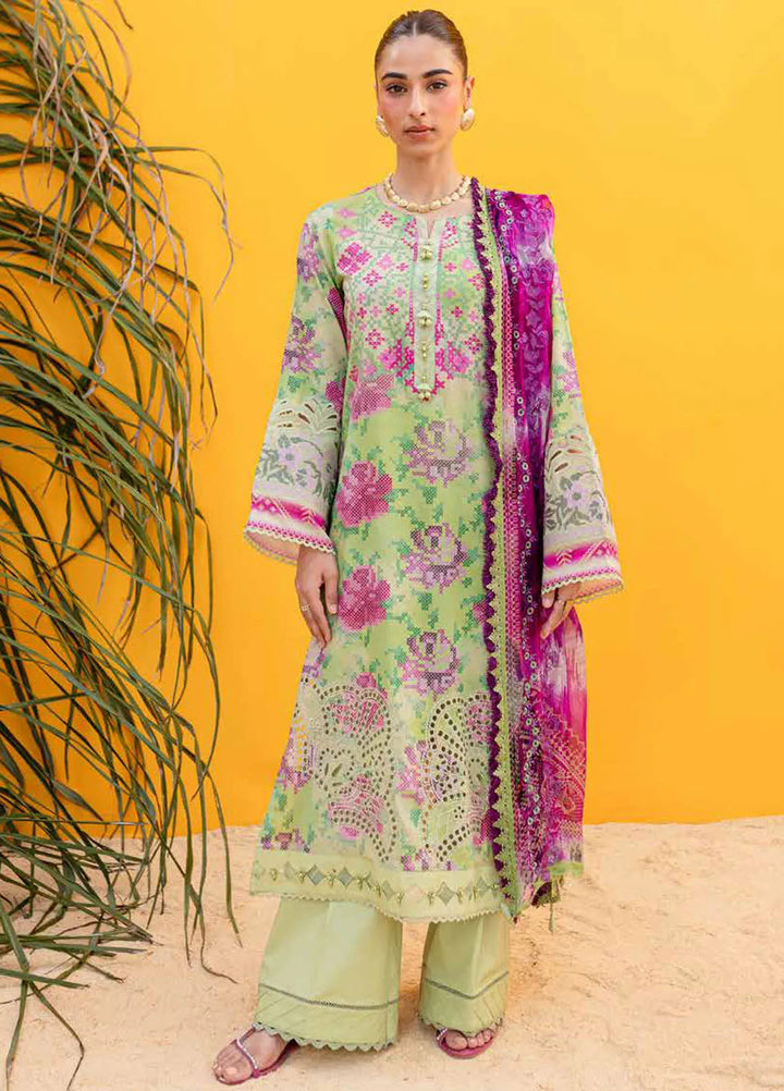 Gardenia By Nureh Embroidered Lawn Suit Unstitched 3 Piece NU24GU NS-139 - Summer Collection