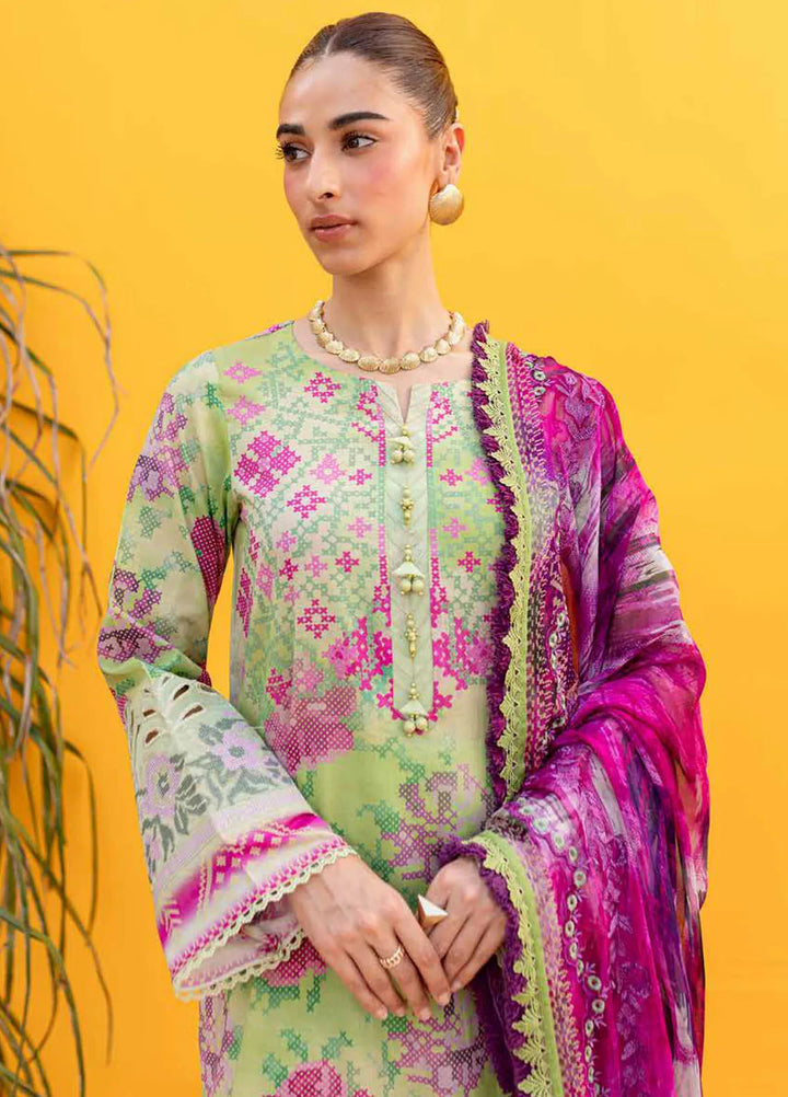Gardenia By Nureh Embroidered Lawn Suit Unstitched 3 Piece NU24GU NS-139 - Summer Collection