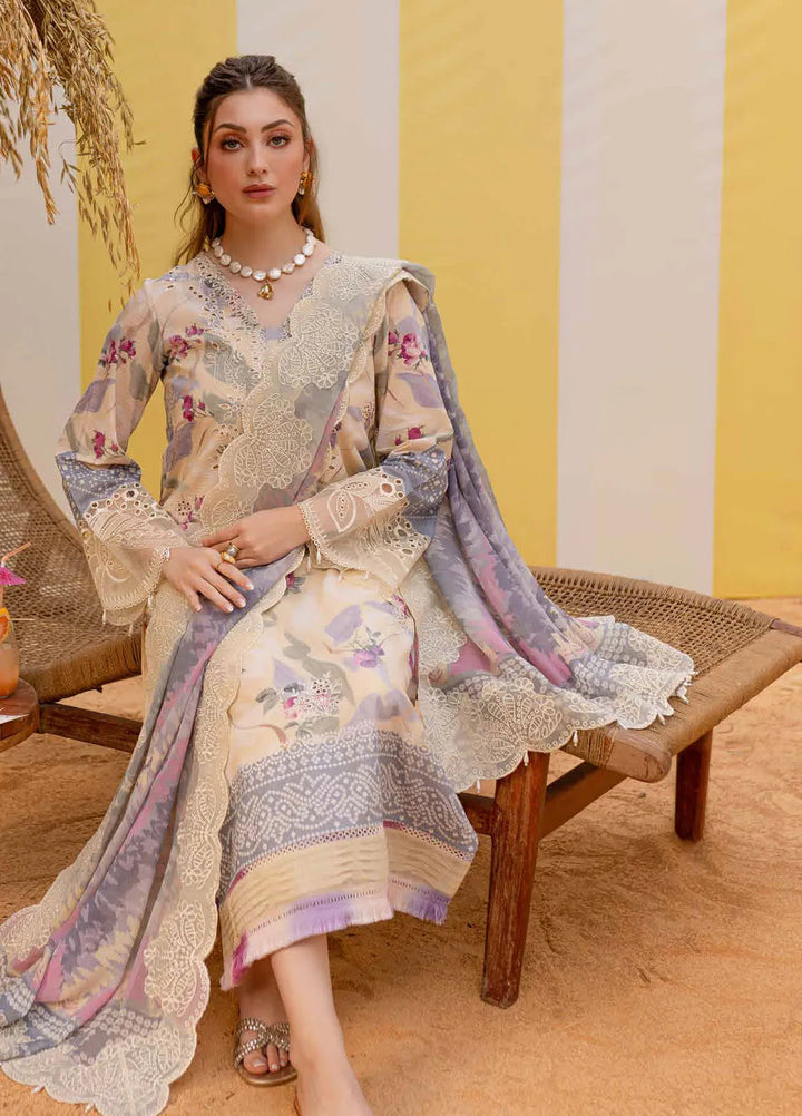 Gardenia by Nureh Embroidered Lawn Suit Unstitched 3 Piece NU25G NSG-177 - Summer Collection