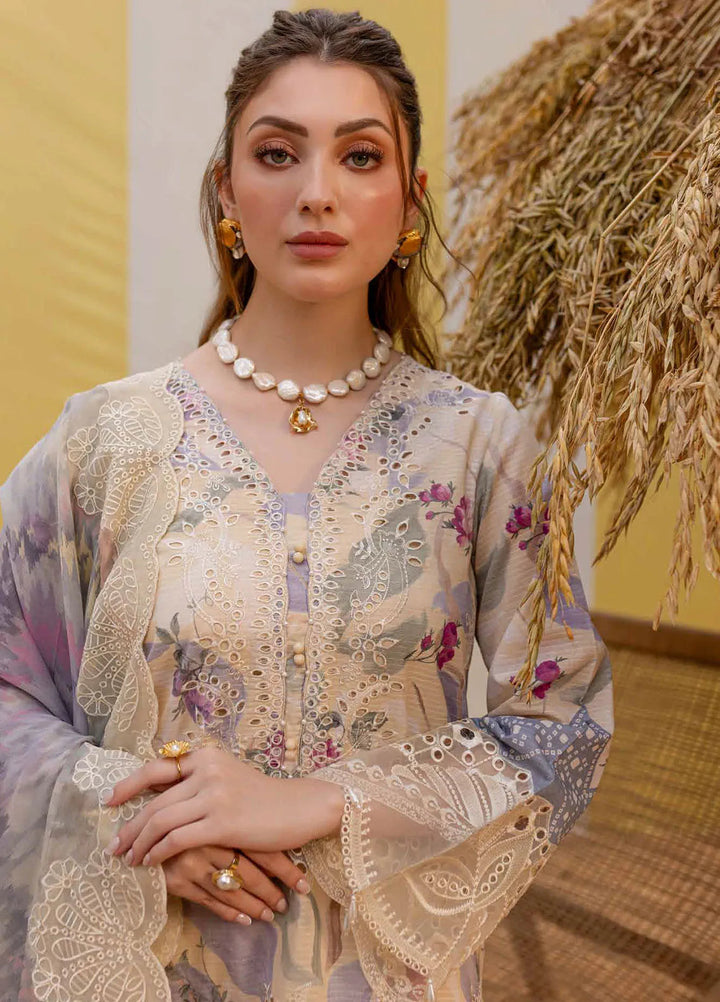 Gardenia by Nureh Embroidered Lawn Suit Unstitched 3 Piece NU25G NSG-177 - Summer Collection