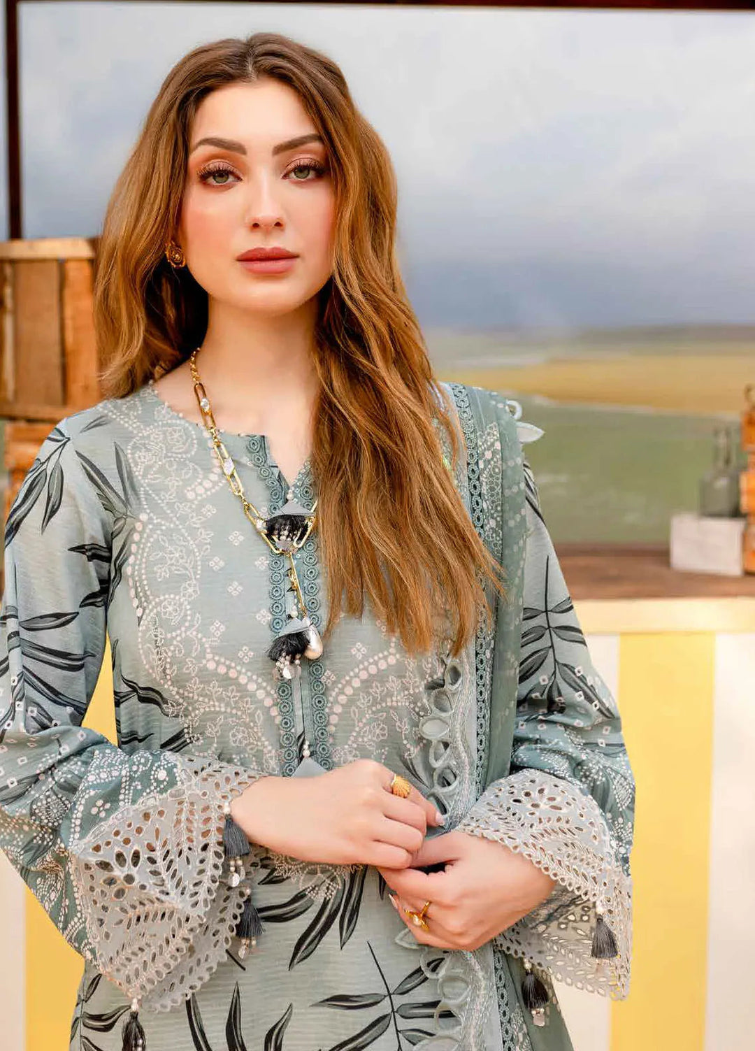 Gardenia by Nureh Embroidered Lawn Suit Unstitched 3 Piece NU25G NSG-179 - Summer Collection