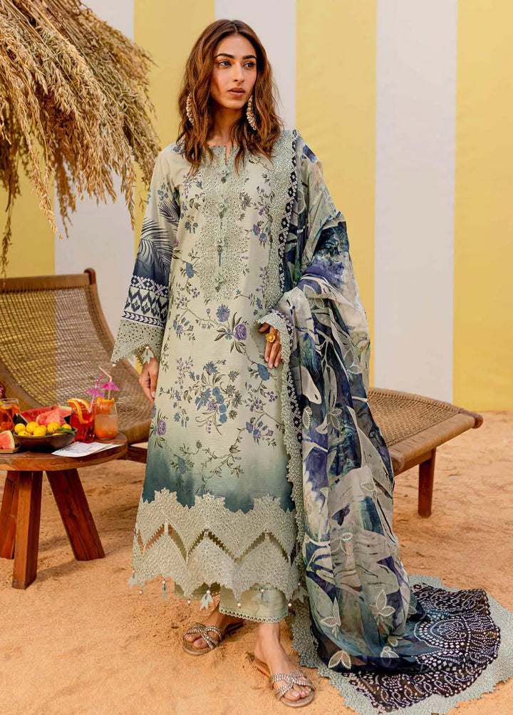 Gardenia by Nureh Embroidered Lawn Suit Unstitched 3 Piece NU25G NSG-183 - Summer Collection