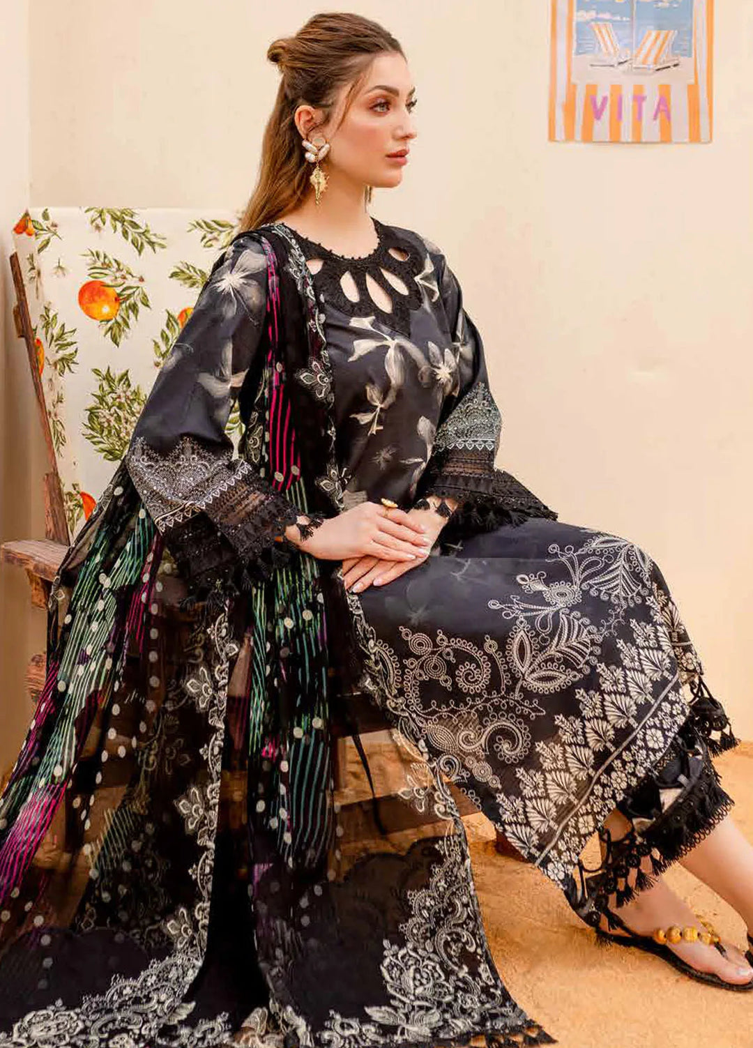 Gardenia by Nureh Embroidered Lawn Suit Unstitched 3 Piece NU25G NSG-185 - Summer Collection