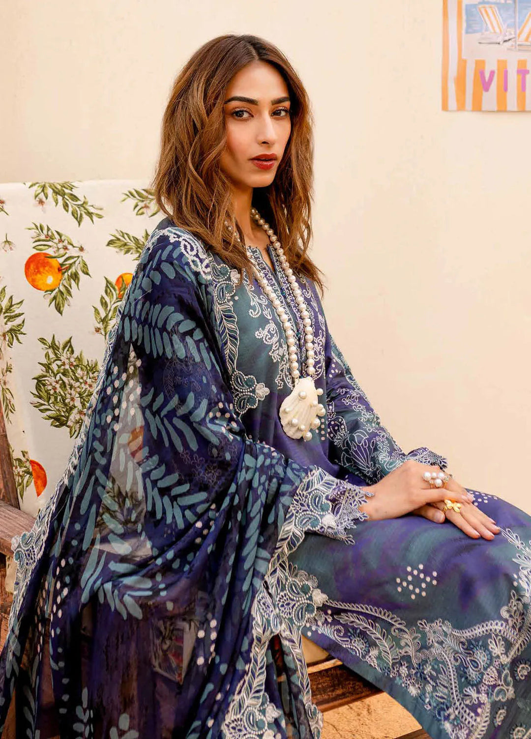 Gardenia by Nureh Embroidered Lawn Suit Unstitched 3 Piece NU25G NSG-186 - Summer Collection
