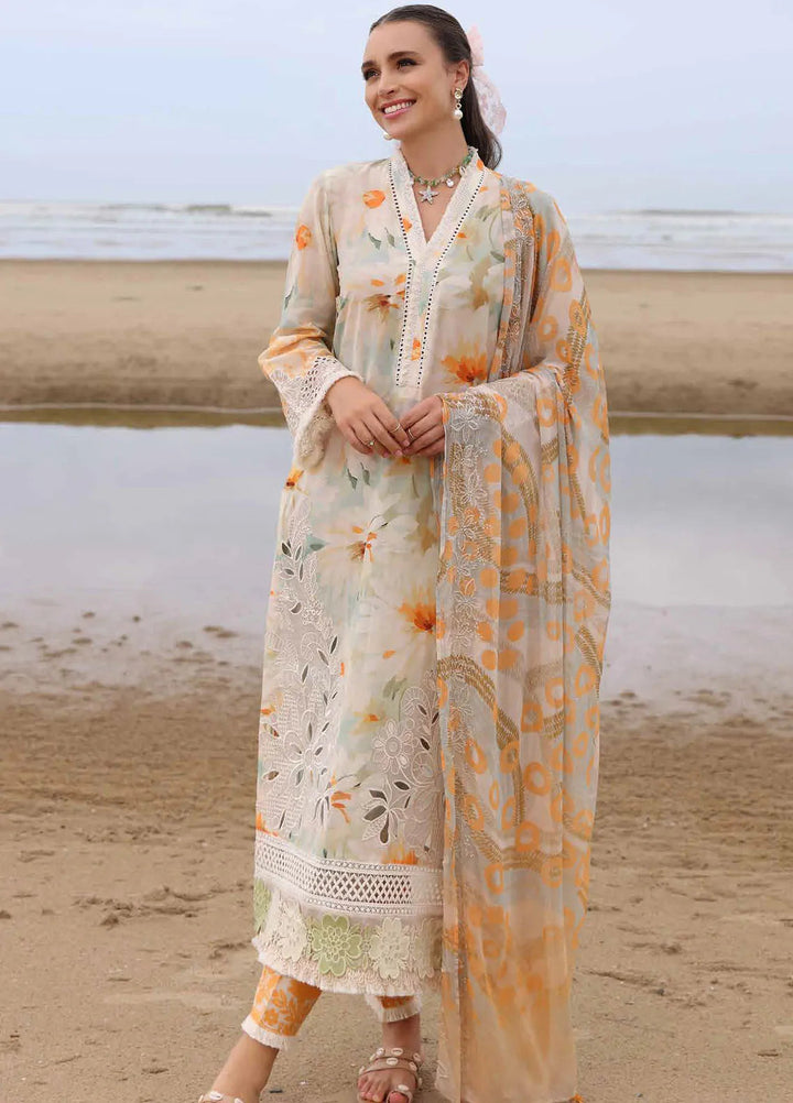 Gardenia by Nureh Embroidered Lawn Suit Unstitched 3 Piece NU25GL NSG-169 - Summer Collection