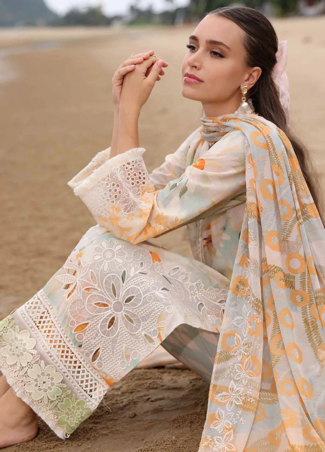 Gardenia by Nureh Embroidered Lawn Suit Unstitched 3 Piece NU25GL NSG-169 - Summer Collection