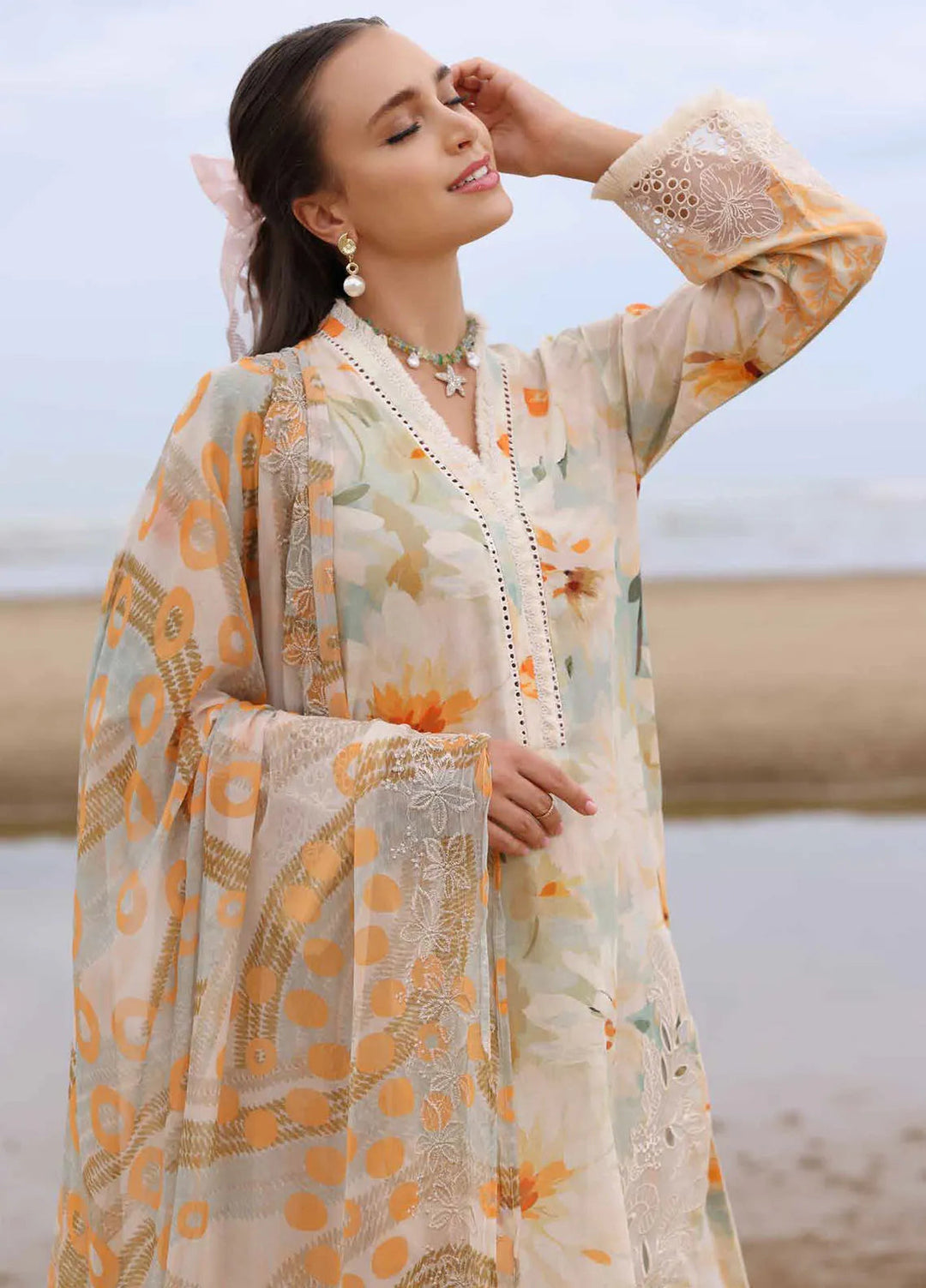 Gardenia by Nureh Embroidered Lawn Suit Unstitched 3 Piece NU25GL NSG-169 - Summer Collection