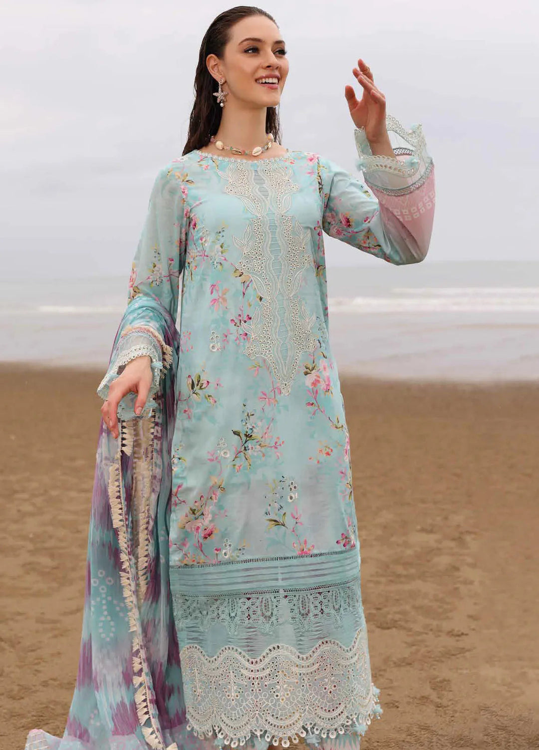 Gardenia by Nureh Embroidered Lawn Suit Unstitched 3 Piece NU25GL NSG-173 - Summer Collection
