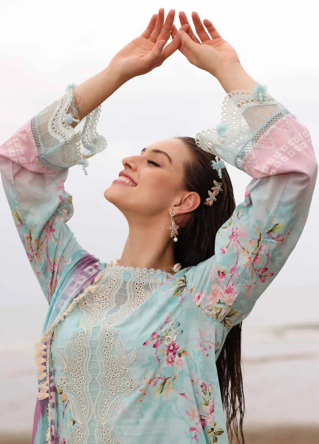 Gardenia by Nureh Embroidered Lawn Suit Unstitched 3 Piece NU25GL NSG-173 - Summer Collection