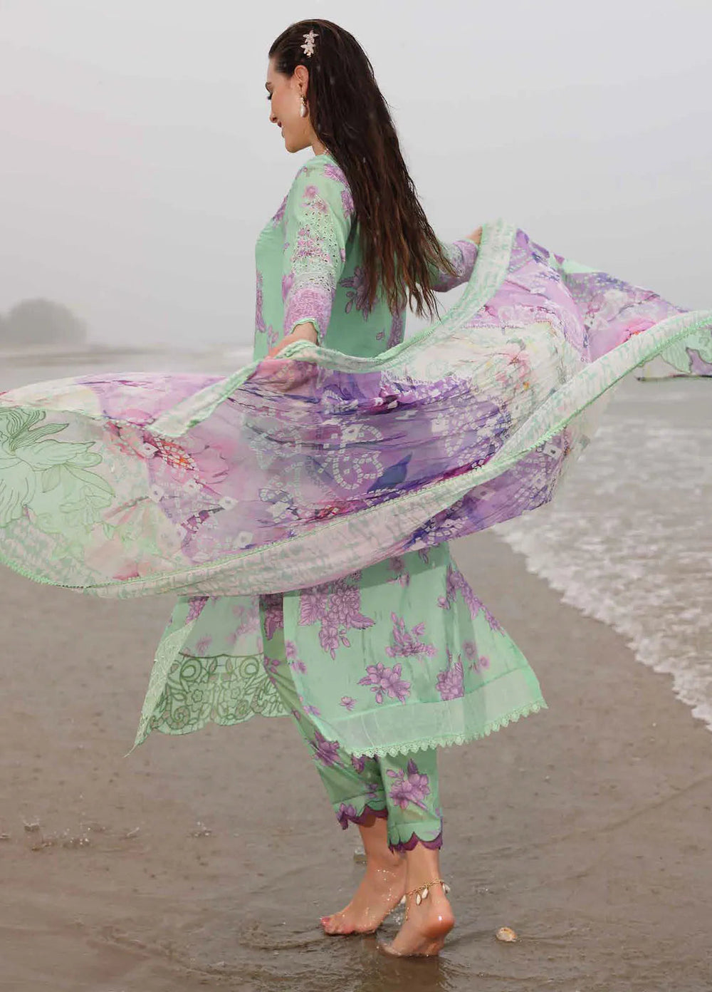 Gardenia by Nureh Embroidered Lawn Suit Unstitched 3 Piece NU25GL NSG-174 - Summer Collection