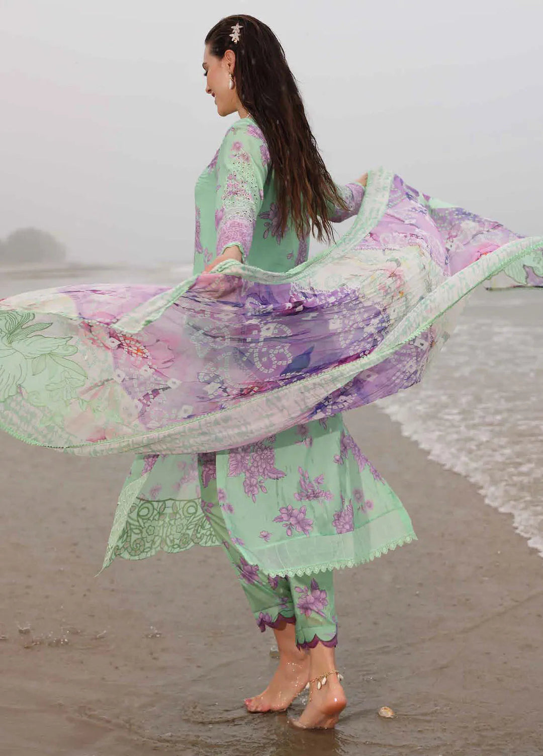 Gardenia by Nureh Embroidered Lawn Suit Unstitched 3 Piece NU25GL NSG-174 - Summer Collection