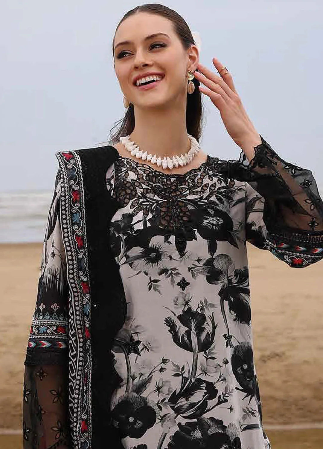 Gardenia by Nureh Embroidered Lawn Suit Unstitched 3 Piece NU25GL NSG-175 - Summer Collection