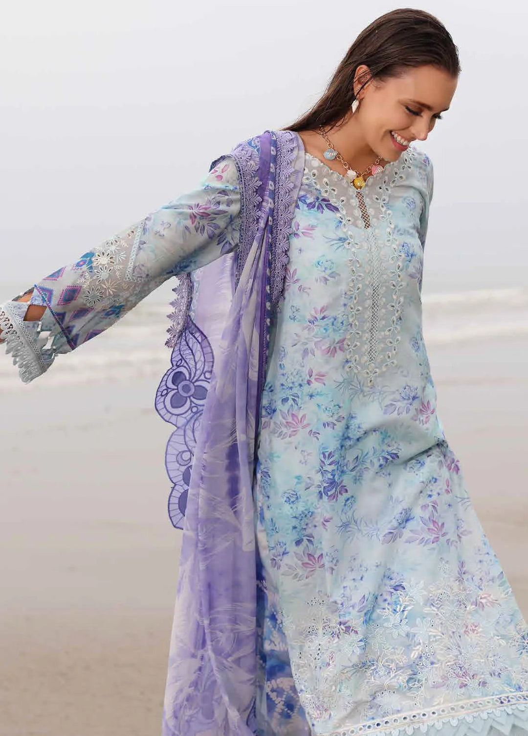 Gardenia by Nureh Embroidered Lawn Suit Unstitched 3 Piece NU25GL NSG-176 - Summer Collection