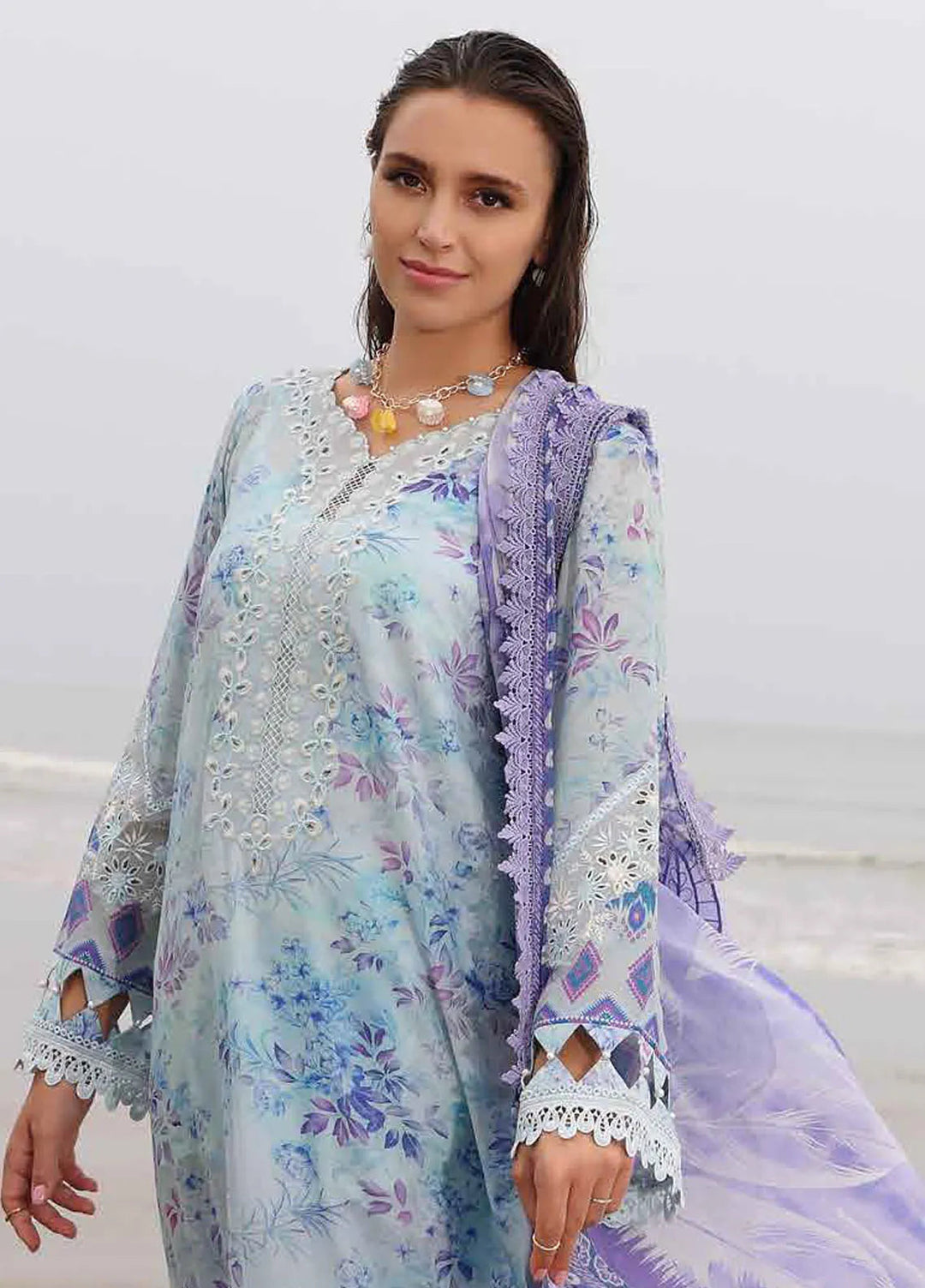 Gardenia by Nureh Embroidered Lawn Suit Unstitched 3 Piece NU25GL NSG-176 - Summer Collection
