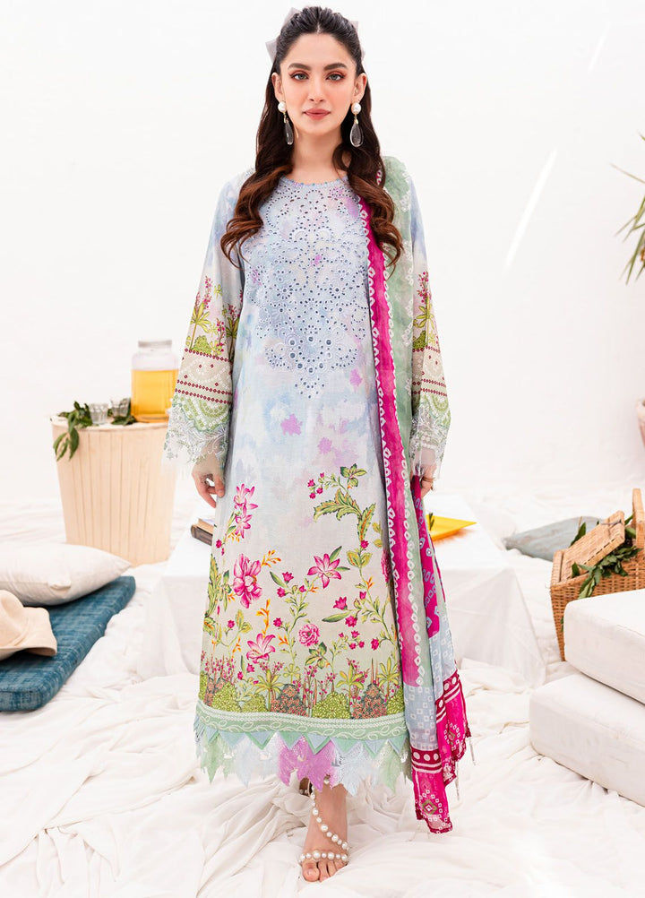Gardenia by Nureh Embroidered Lawn Suits Unstitched 3 Piece NU24G NSG-141 - Summer Collection