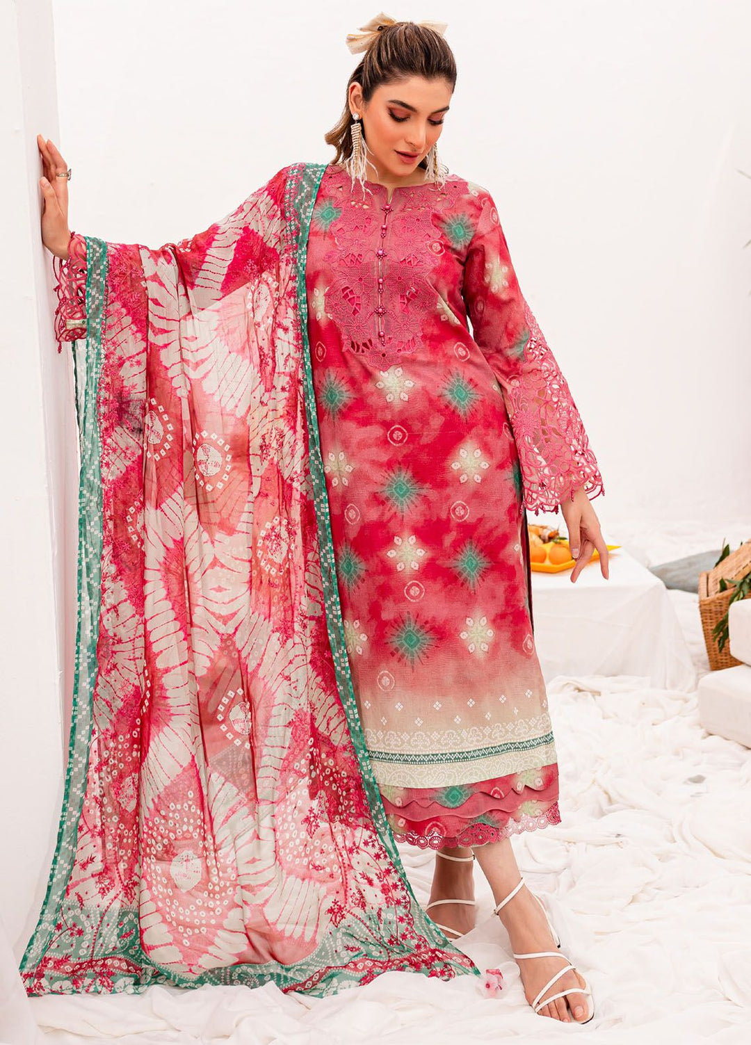 Gardenia by Nureh Embroidered Lawn Suits Unstitched 3 Piece NU24G NSG-142 - Summer Collection