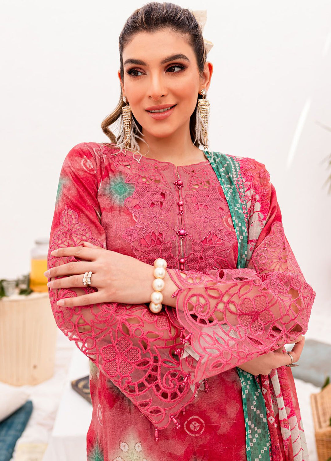 Gardenia by Nureh Embroidered Lawn Suits Unstitched 3 Piece NU24G NSG-142 - Summer Collection