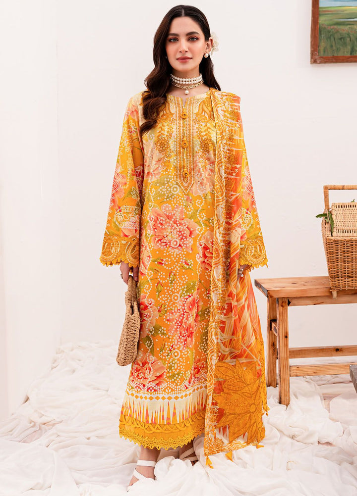 Gardenia by Nureh Embroidered Lawn Suits Unstitched 3 Piece NU24G NSG-143 - Summer Collection