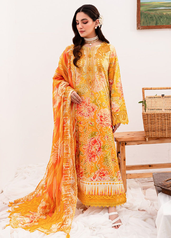 Gardenia by Nureh Embroidered Lawn Suits Unstitched 3 Piece NU24G NSG-143 - Summer Collection