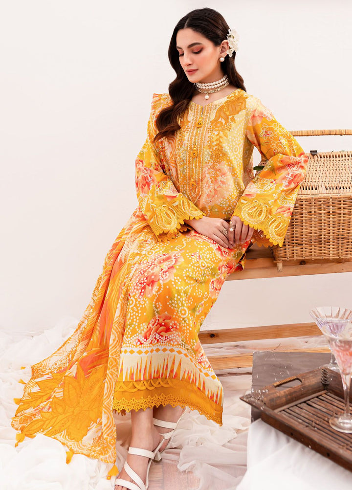 Gardenia by Nureh Embroidered Lawn Suits Unstitched 3 Piece NU24G NSG-143 - Summer Collection
