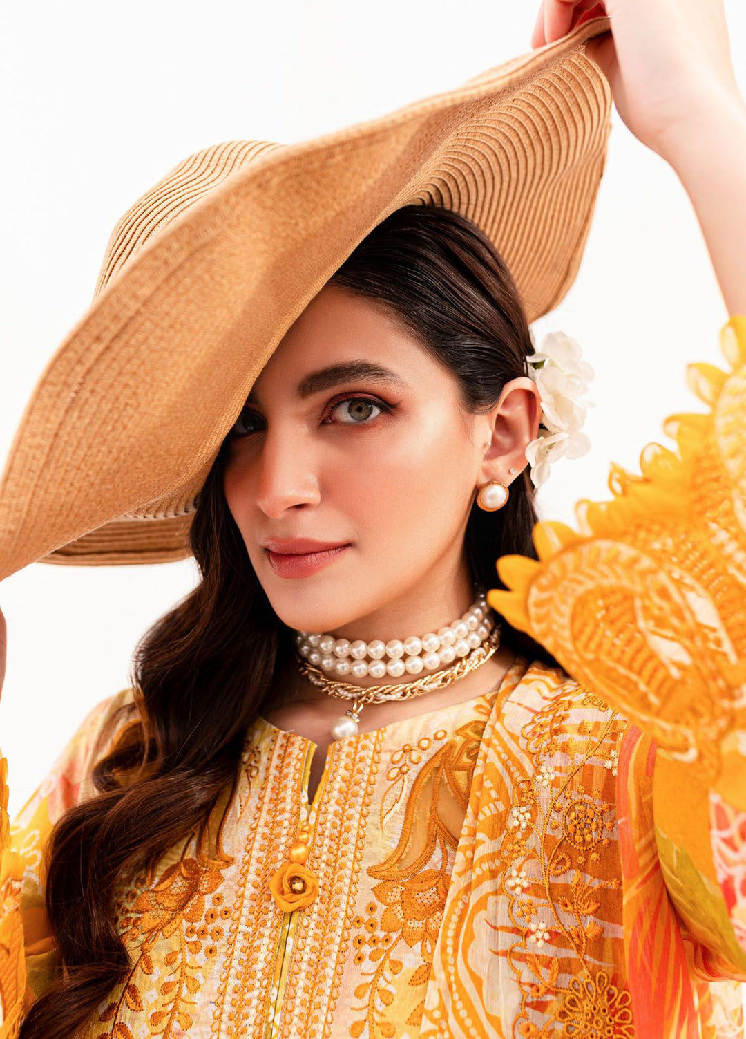 Gardenia by Nureh Embroidered Lawn Suits Unstitched 3 Piece NU24G NSG-143 - Summer Collection