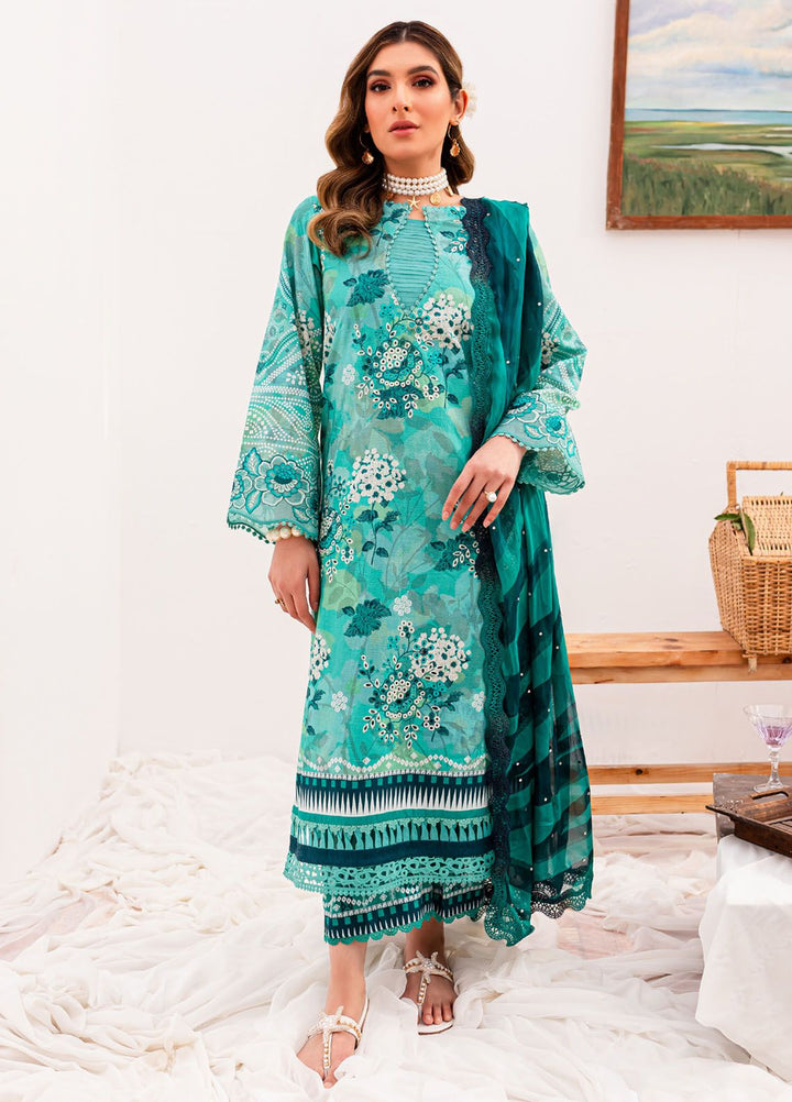Gardenia by Nureh Embroidered Lawn Suits Unstitched 3 Piece NU24G NSG-144 - Summer Collection