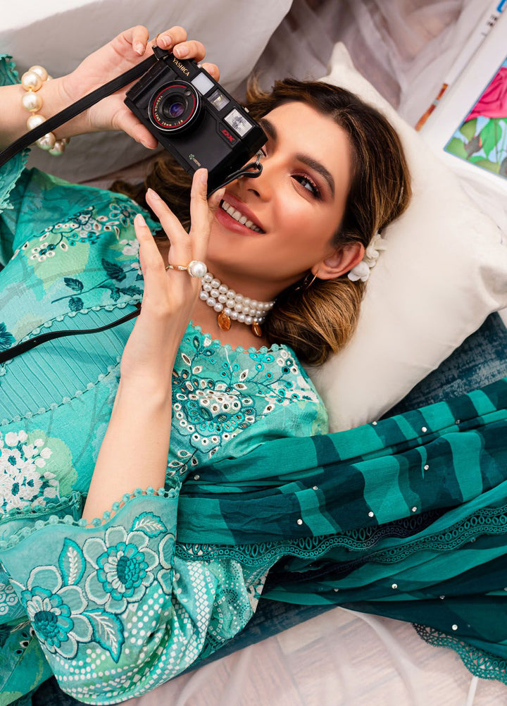 Gardenia by Nureh Embroidered Lawn Suits Unstitched 3 Piece NU24G NSG-144 - Summer Collection