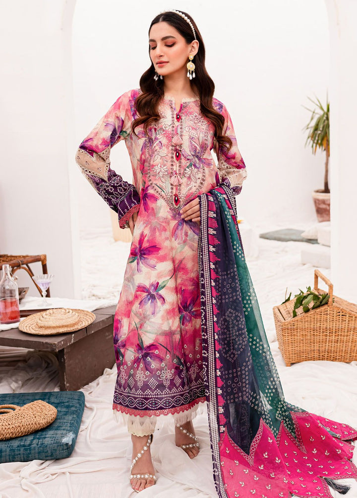 Gardenia by Nureh Embroidered Lawn Suits Unstitched 3 Piece NU24G NSG-146 - Summer Collection
