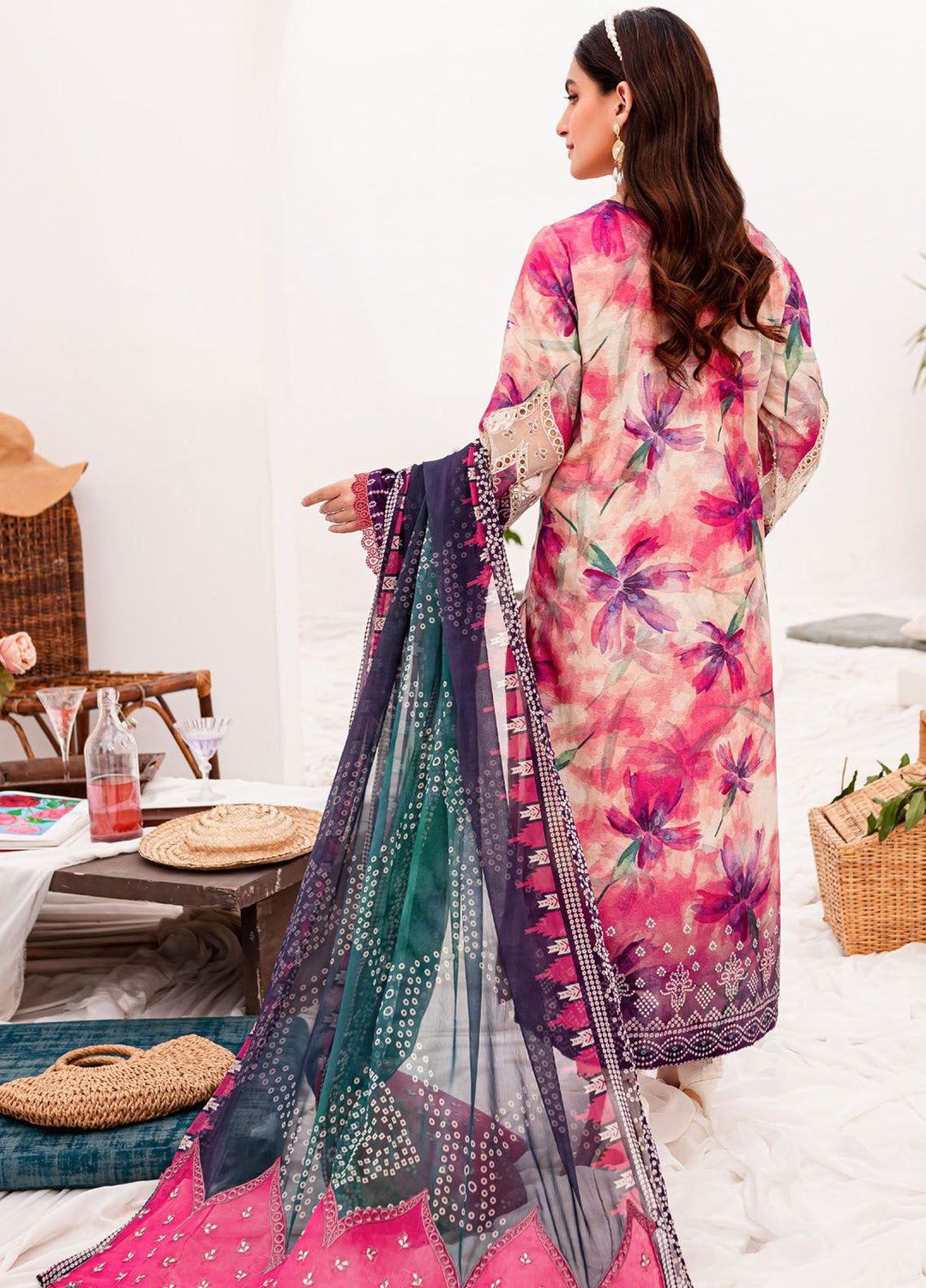 Gardenia by Nureh Embroidered Lawn Suits Unstitched 3 Piece NU24G NSG-146 - Summer Collection