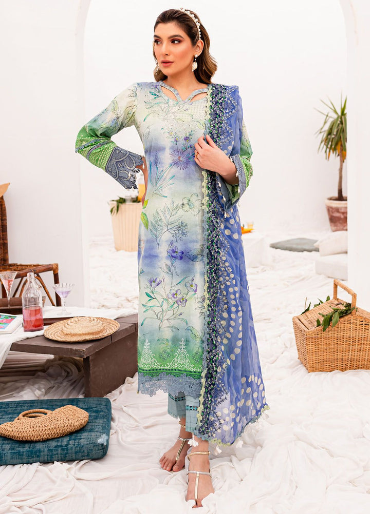 Gardenia by Nureh Embroidered Lawn Suits Unstitched 3 Piece NU24G NSG-147 - Summer Collection