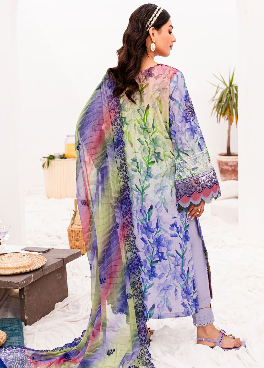 Gardenia by Nureh Embroidered Lawn Suits Unstitched 3 Piece NU24G NSG-148 - Summer Collection