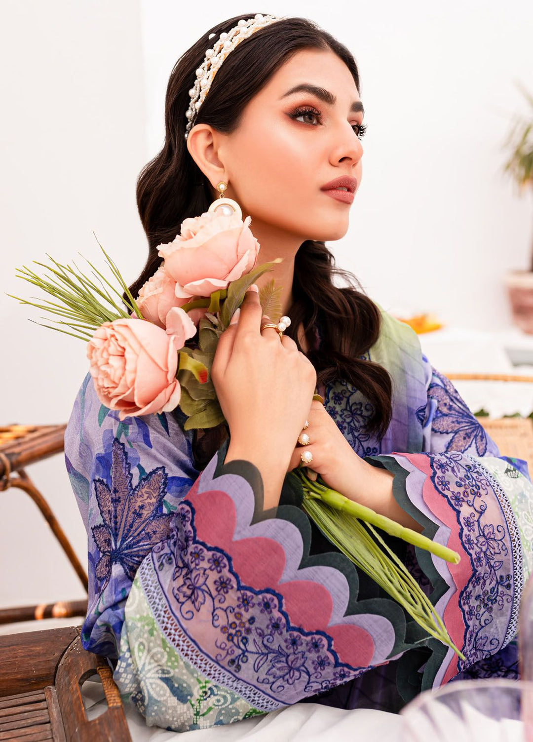 Gardenia by Nureh Embroidered Lawn Suits Unstitched 3 Piece NU24G NSG-148 - Summer Collection