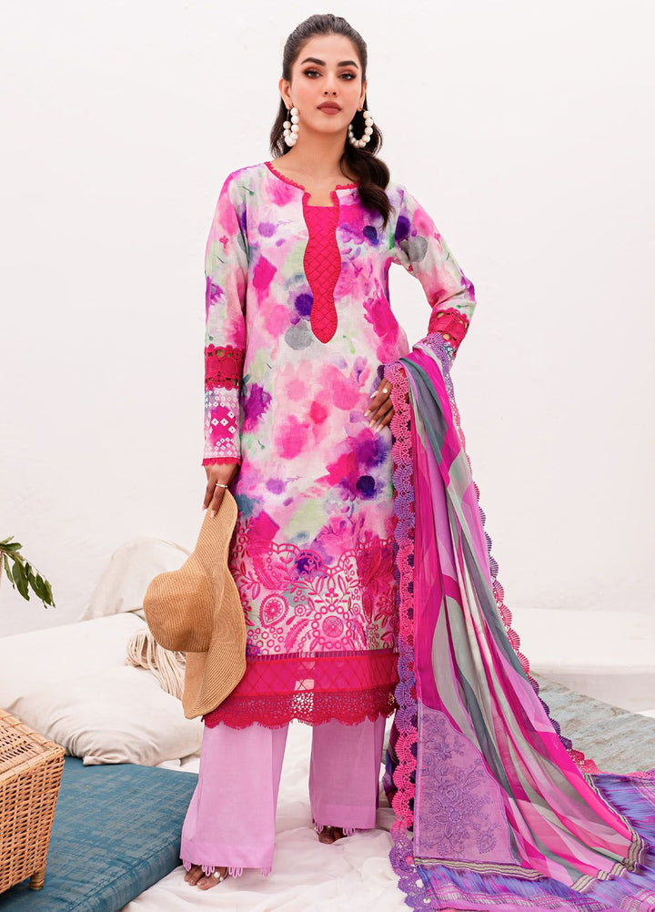 Gardenia by Nureh Embroidered Lawn Suits Unstitched 3 Piece NU24G NSG-150 - Summer Collection
