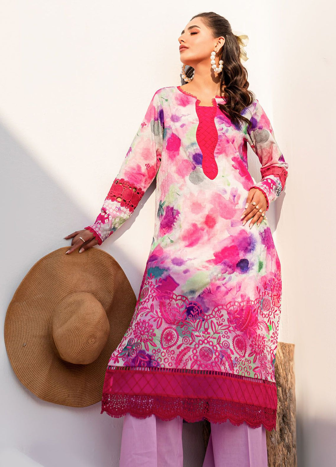 Gardenia by Nureh Embroidered Lawn Suits Unstitched 3 Piece NU24G NSG-150 - Summer Collection