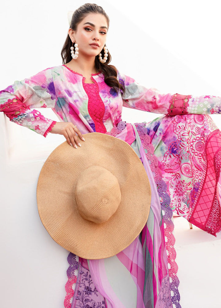 Gardenia by Nureh Embroidered Lawn Suits Unstitched 3 Piece NU24G NSG-150 - Summer Collection